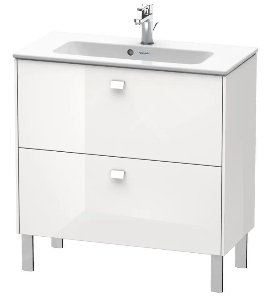 Duravit Brioso - Armario De Lavabo Compact, 835x820x389 Mm, 2 Cajones, Blanco Brillante BR440702222