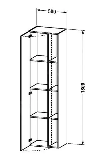 Duravit DuraStyle - Armario Alto 1800x500x360 Mm, Variante Derecha, Blanco Brillante DS1249R2222 - Imagen 2