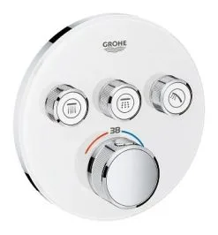 Grohe Grohtherm SmartControl - Grifo Empotrado Termostático De Bañera Con 3 Válvulas, Blanco Luna 29904LS0