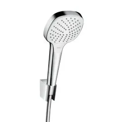 Hansgrohe Croma Select E - Conjunto De Alcachofa De Ducha, Soporte Y Manguera 1,60 M, Blanco/cromo 26413400
