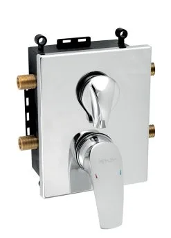 Novaservis Metalia 57 - Grifo Empotrado Para 2 Dispositivos Con Cuerpo, Cromo BOX57052R,0