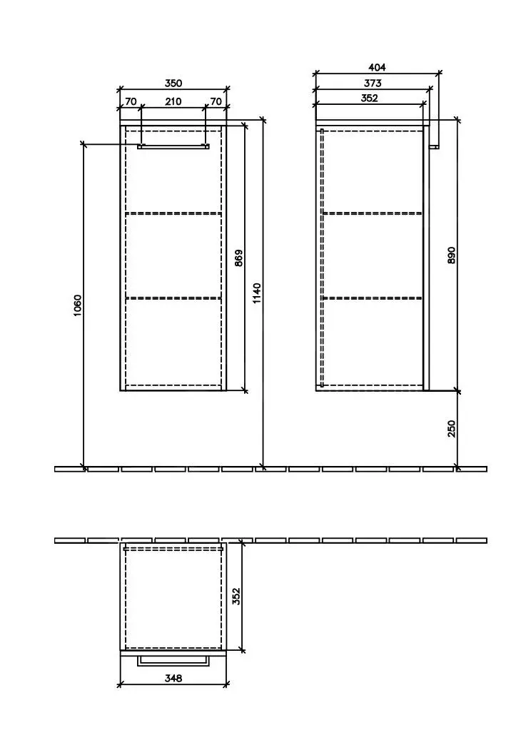 Villeroy & Boch Avento - Armario Lateral, 350x890x373 Mm, 1 Puerta, Arizona Oak A89500VH - Imagen 2