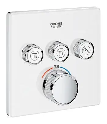Grohe Grohtherm SmartControl - Grifo Termostático Empotrado De Bañera Con 3 Válvulas, Blanco Luna 29157LS0