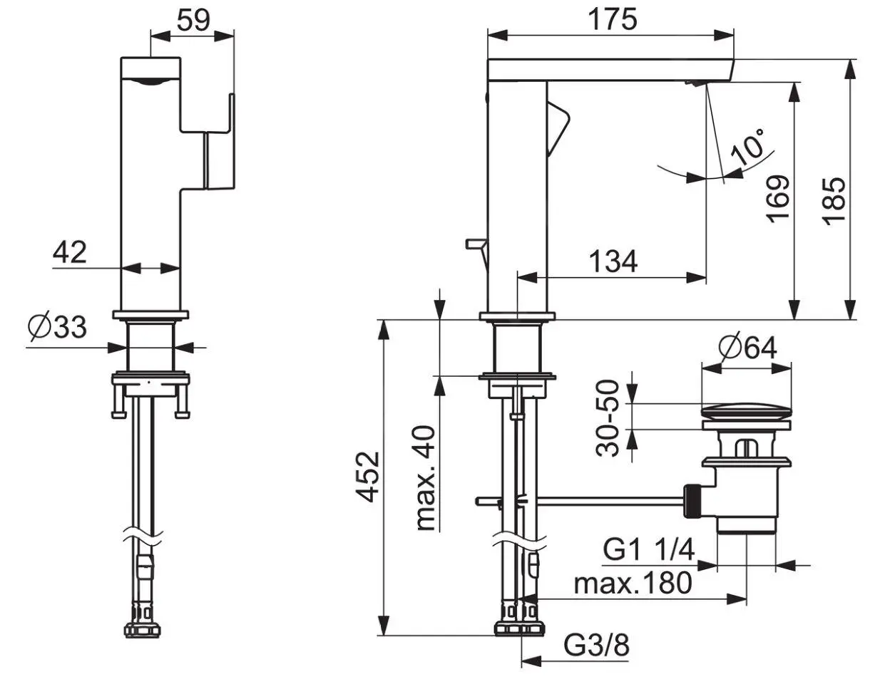 Hansa Stela - Grifo De Lavabo Con Caño Giratorio Y Desagüe , Cromo 57152273 - Imagen 2