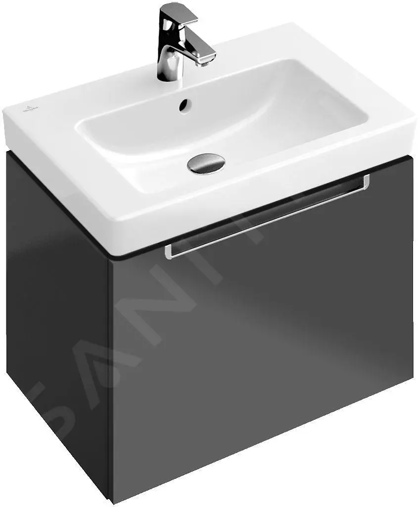 Villeroy & Boch Subway 2.0 - Mueble De Lavabo, 587x420x454 Mm, 1 Cajón, Glossy Grey A68700FP
