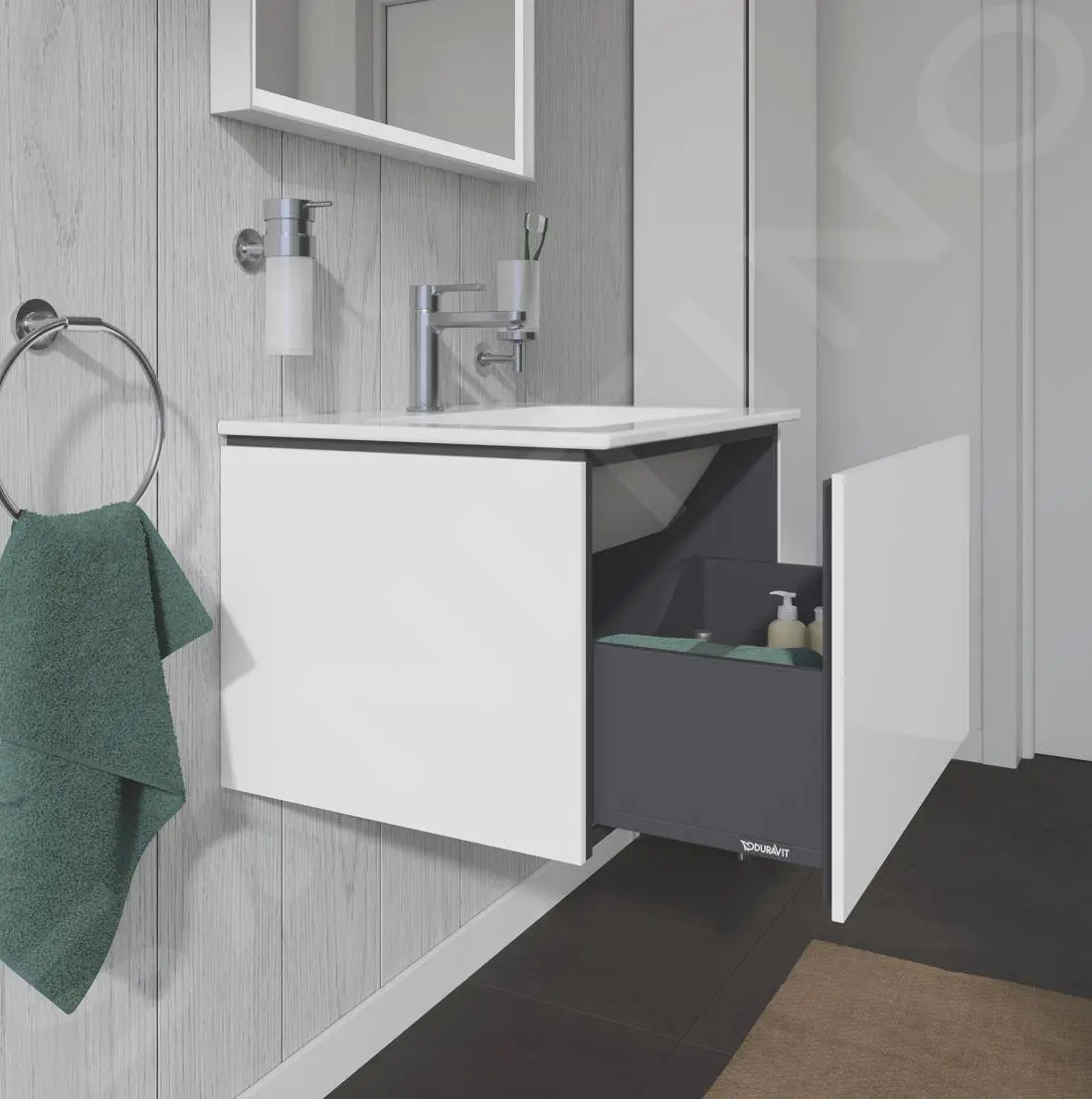Duravit L-Cube - Armario De Lavabo 400x620x481 Mm, 1 Cajón, Blanco Brillante LC614002222 - Imagen 6