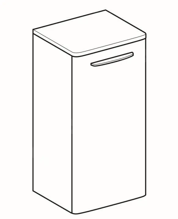 Geberit Selnova Square - Armario Inferior Lateral 654x330x280 Mm, 1 Puerta, Blanco Brillante 500.181.01.1 - Imagen 3