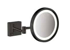 Hansgrohe AddStoris - Espejo Cosmético De Pared Con Iluminación LED, Negro Mate 41790670
