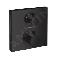 Hansgrohe Ecostat Square - Grifo Termostático Empotrado Para 2 Aparatos, Negro Mate 15714670