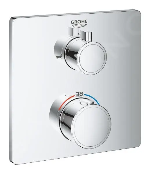 Grohe Grohtherm - Grifo Termostático De Bañera Para Dos Dispositivos, Cromo 24080000