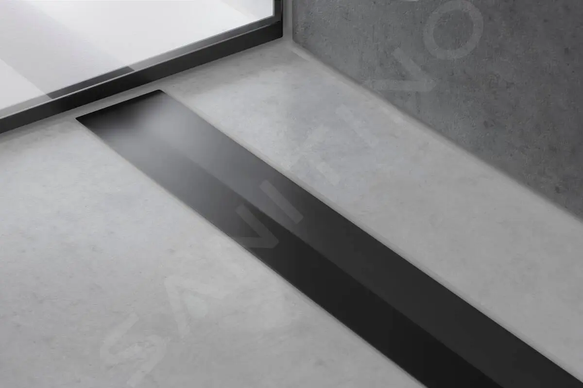 Hansgrohe RainDrain Flex - Canaleta De Ducha Lineal Con Rejilla De Acero Inoxidable 1200, Independiente, Acortable, Negro Mate 56047670 - Imagen 3