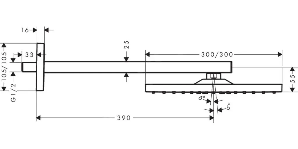 Hansgrohe Raindance E - Rociador De Ducha E 300, Con Brazo 390 Mm, Cromo 26238000 - Imagen 2