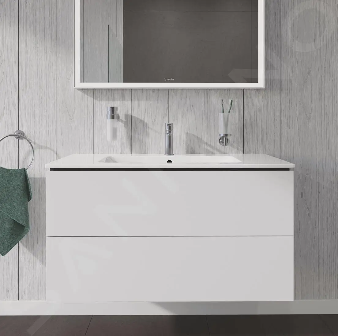 Duravit L-Cube - Armario De Lavabo 550x1020x481 Mm, 2 Cajones, Blanco Brillante LC624202222 - Imagen 5