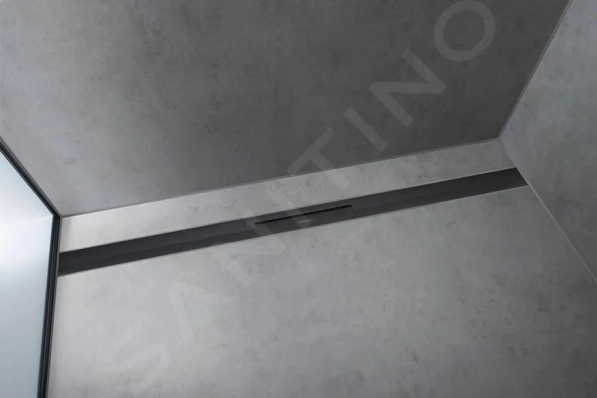 Hansgrohe RainDrain Flex - Canaleta De Ducha Lineal Con Rejilla De Acero Inoxidable 1200, Independiente, Acortable, Negro Mate 56047670 - Imagen 5