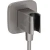 Hansgrohe Fixfit - Codo De Ducha Con Soporte, Cromo Negro Cepillado 26887340