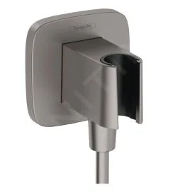 Hansgrohe Fixfit - Codo De Ducha Con Soporte, Cromo Negro Cepillado 26887340