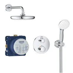 Grohe Grohtherm - Conjunto De Ducha Tempesta 210 Con Termostato Empotrado, Cromo 34727000