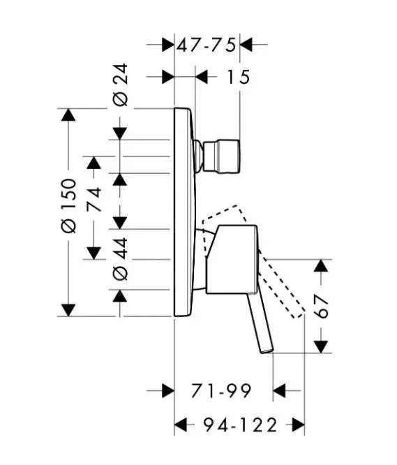 Hansgrohe Talis S - Grifo Empotrado De Bañera, Cromo 32477000 - Imagen 2