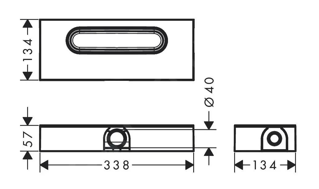 Hansgrohe UBox Universal - Kit De Base Para Instalación Plana De Canaleta De Ducha Lineal 01000180 - Imagen 2