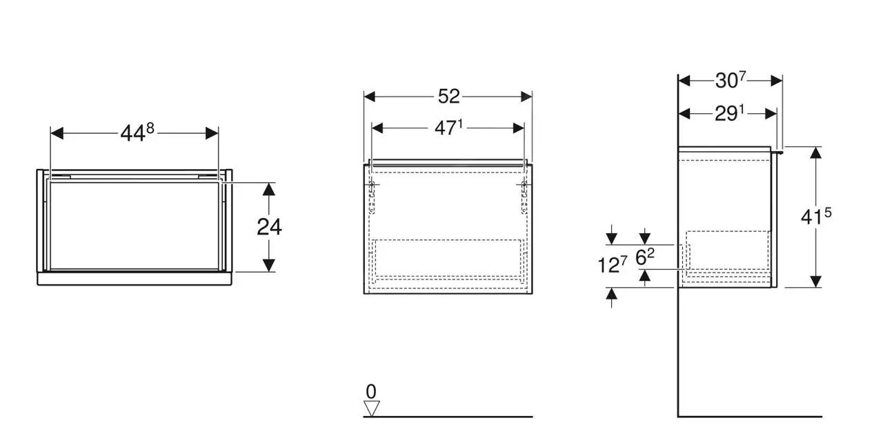 Geberit ICon - Mueble De Lavabo 52x42x31 Cm, 1 Cajón, Roble 502.302.JH.1 - Imagen 2