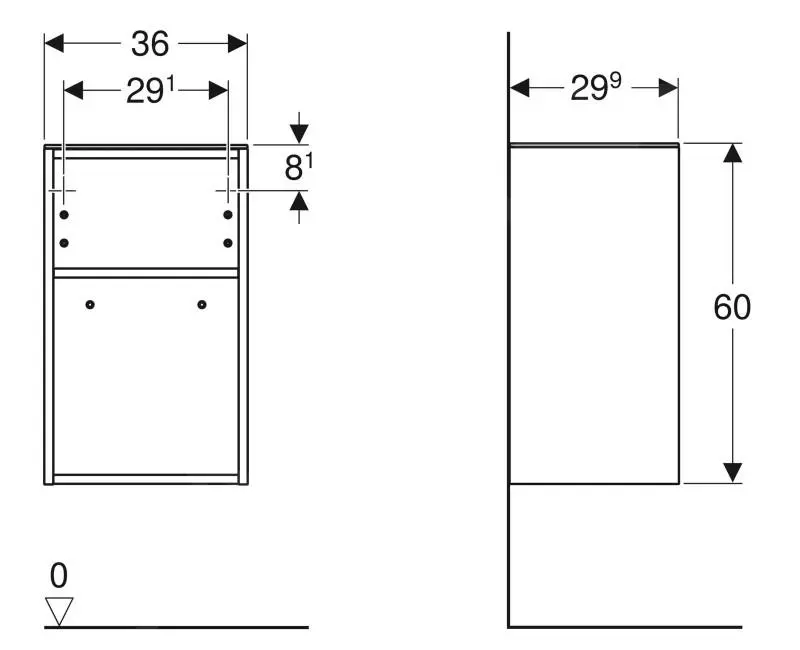 Geberit Smyle Square - Mueble Lateral, Abierto, Nuez De Pecán 500.358.JR.1 - Imagen 2
