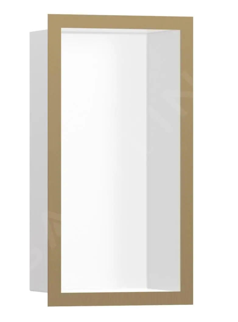 Hansgrohe XtraStoris Individual - Honracina De Pared Con Marco Decorativo, 300x150x100 Mm, Blanco Mate/bronce Cepillado 56096140
