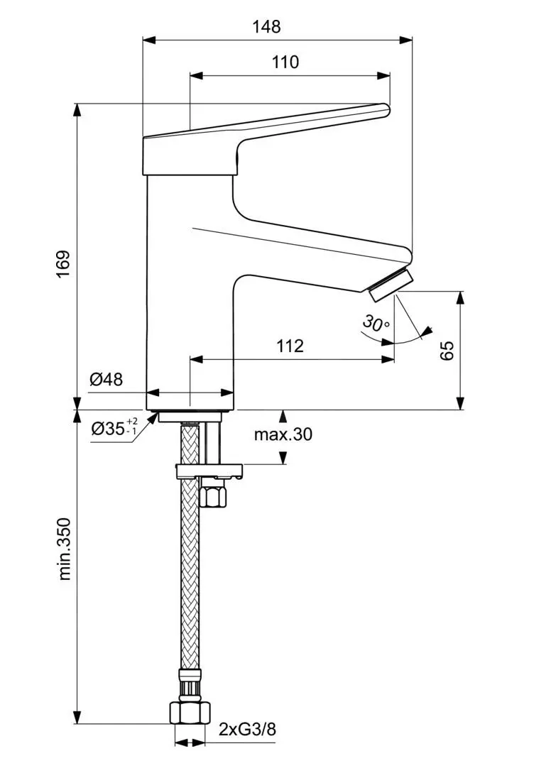 Ideal Standard Ceraplus II - Grifo De Lavabo, Cromo BC092AA - Imagen 2
