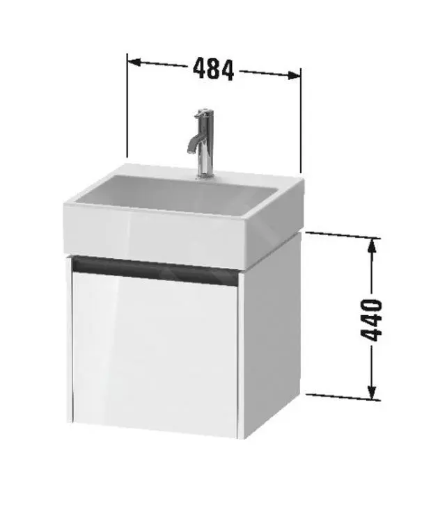 Duravit Ketho.2 - Mueble De Lavabo 440x484x460 Mm, 1 Cajón, Blanco Brillante K25074022220000 - Imagen 2