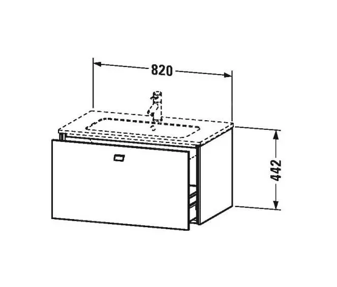 Duravit Brioso - Armario De Lavabo 442x820x479 Mm, 1 Cajón, Blanco Brillante BR400202222 - Imagen 2