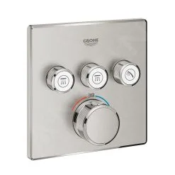Grohe Grohtherm SmartControl - Grifo Empotrado Termostático, Con 3 Válvulas, Supersteel 29126DC0