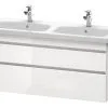 Duravit DuraStyle - Armario De Lavabo 610x1230x448 Mm, 2 Cajones, Blanco Brillante DS649802222