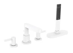 Hansgrohe Finoris - Grifo Para Borde De Bañera De 4 Orificios, SBox, Blanco Mate 76444700