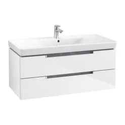 Villeroy & Boch Subway 2.0 - Mueble De Lavabo, 987x420x449 Mm, 2 Cajones, Glossy White A69000DH