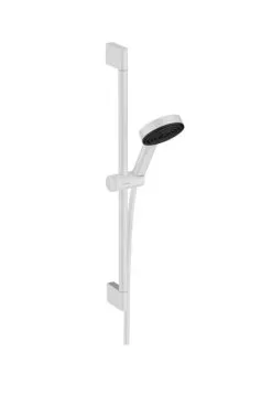 Hansgrohe Pulsify Select - Conjunto De Cabezal De Ducha, 3 Chorros, EcoSmart, Barra 669 Mm Y Manguera, Blanco Matee 24161700