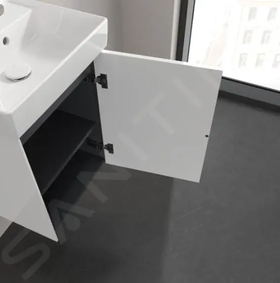 Villeroy & Boch Collaro - Armario Alto Con Espejo, 410x546x344 Mm, 1 Puerta, Bisagras A La Derecha, Glossy White C00501DH - Imagen 3