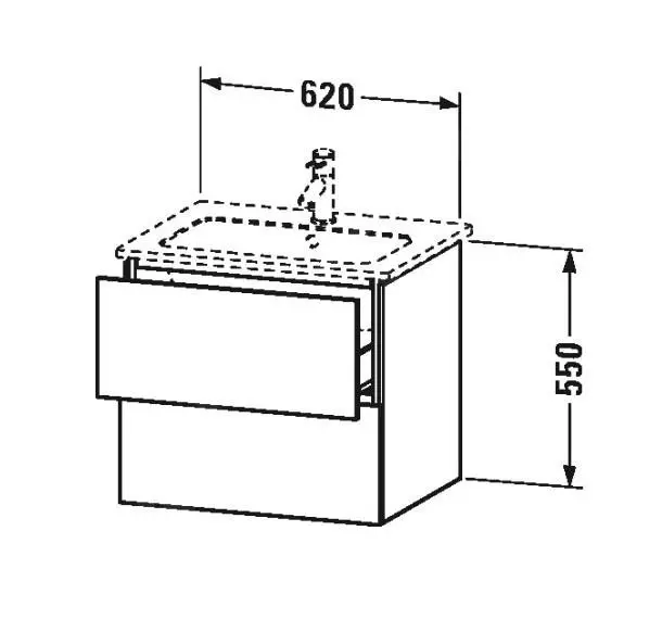 Duravit L-Cube - Armario De Lavabo 550x620x481 Mm, 2 Cajones, Blanco Brillante LC624002222 - Imagen 2
