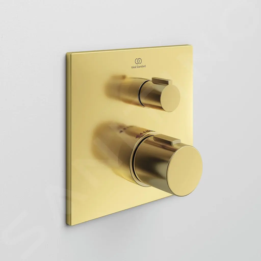 Ideal Standard CeraTherm - Grifo Termostático Empotrado De Ducha, Brushed Gold A6956A2 - Imagen 3