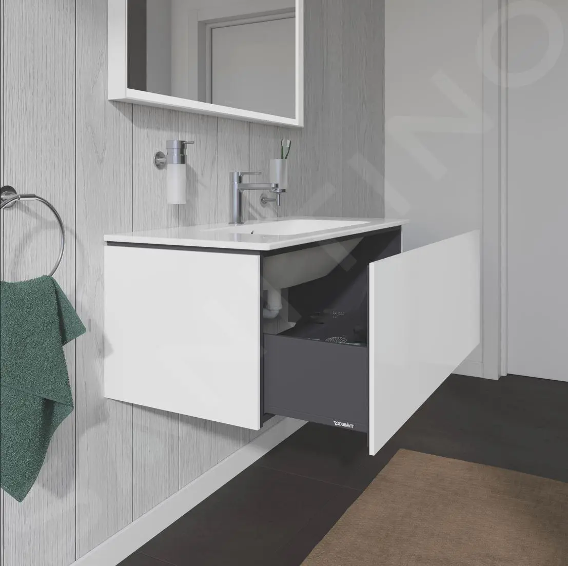Duravit L-Cube - Armario De Lavabo 400x1020x481 Mm, 1 Cajón, Blanco Brillante LC614202222 - Imagen 4