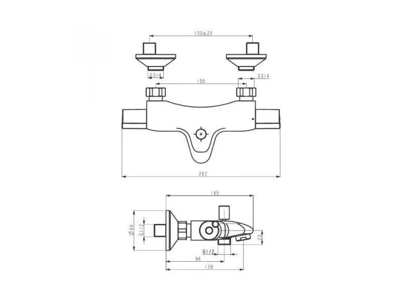 Novaservis Aqualight - Grifo Termostático De Bañera, Cromo 2520/1,0 - Imagen 2