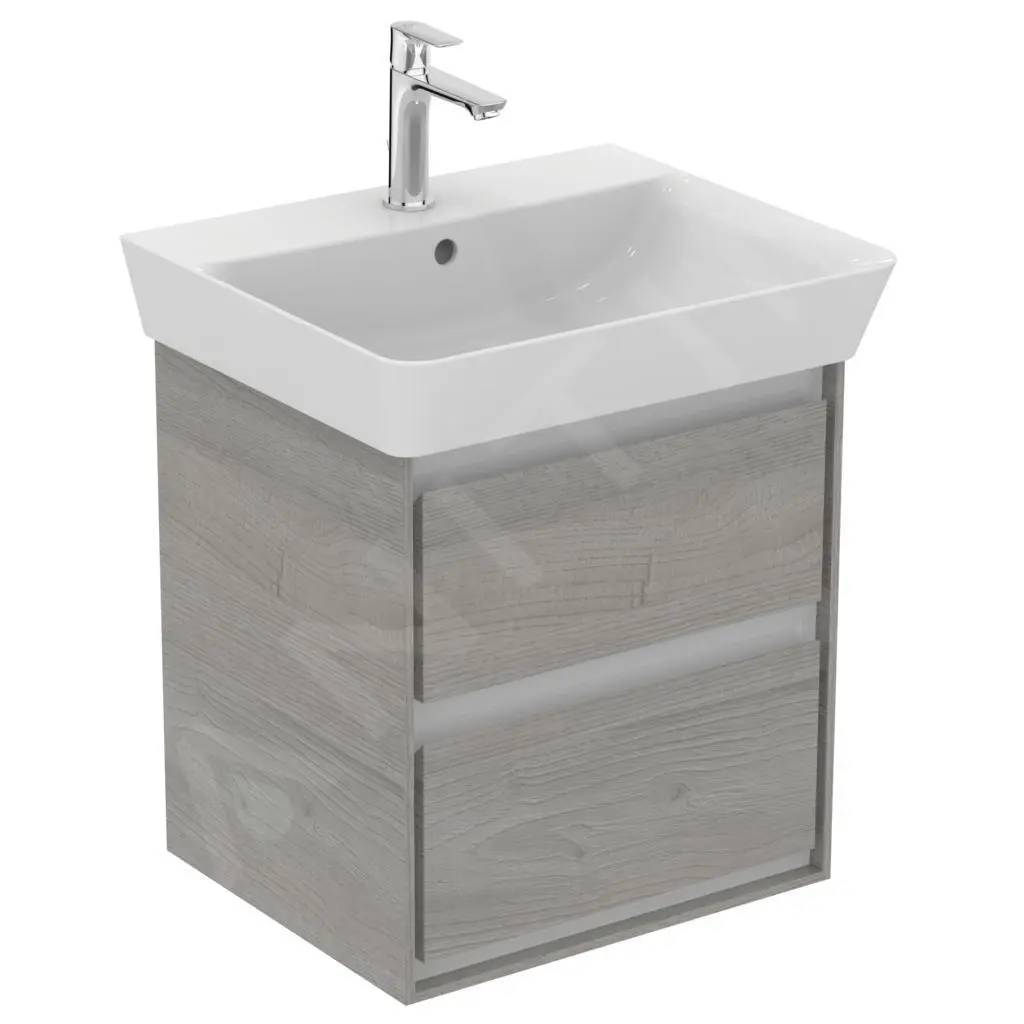 Ideal Standard Connect Air - Mueble De Lavabo 480x409x517 Mm, Roble Gris/blanco Mate Lacado E1607PS - Imagen 3