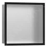 Hansgrohe XtraStoris Individual - Honracina De Pared Con Marco Decorativo, 300x300x100 Mm, Acero Inoxidable Cepillado/negro Mate 56097670