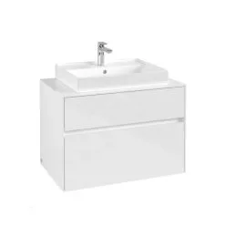 Villeroy & Boch Collaro - Mueble De Lavabo 800x548x500 Mm, 2 Cajones, Glossy White C08000DH