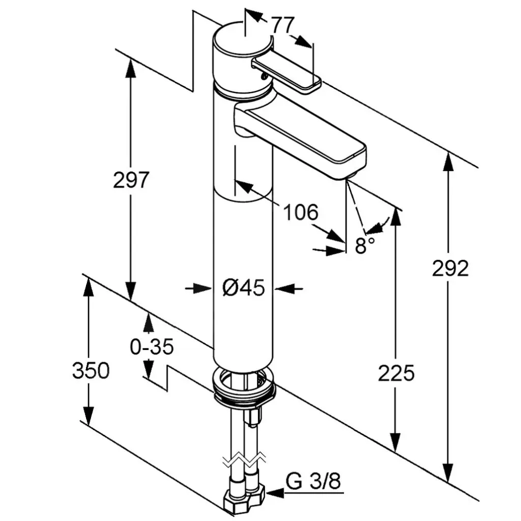 Kludi Zenta - Grifo Monomando De Lavabo, Cromo 382560575 - Imagen 2