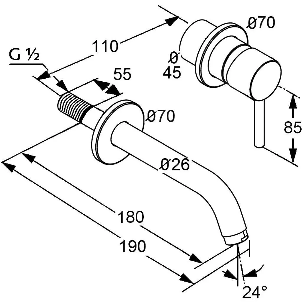 Kludi Bozz - Grifo Empotrado De Lavabo De 2 Orificios, Cromo 382440576 - Imagen 2