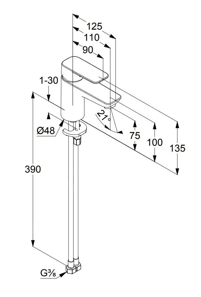Kludi Pure&Style - Grifo De Lavabo, Negro Mate 400283975 - Imagen 2