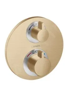 Hansgrohe Ecostat S - Grifo Termostático Empotrado Para 2 Aparatos, Bronce Cepillado 15758140