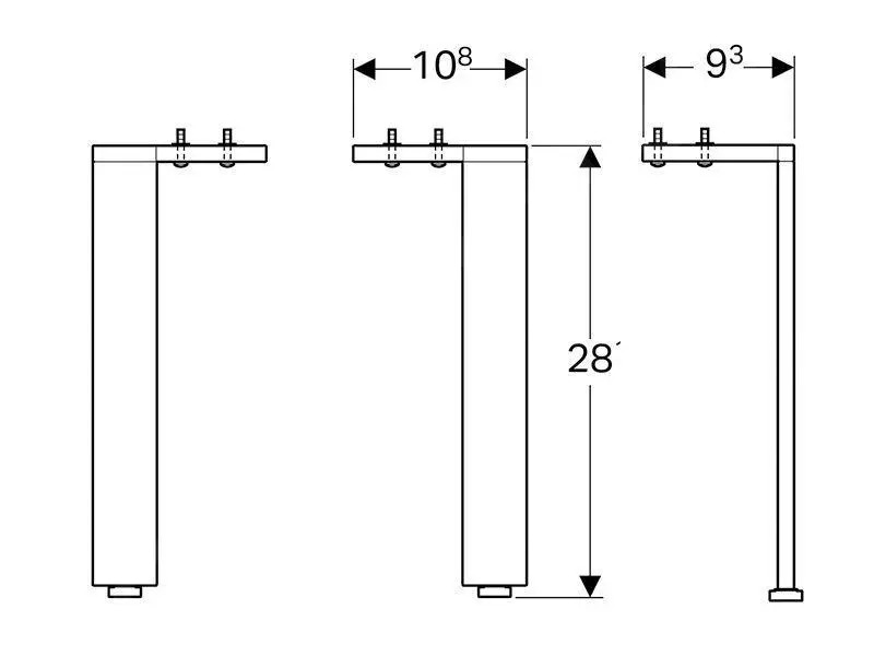 Geberit Acanto - Pies Para Armarios 281 Mm, Aluminio/cromo 500.658.00.2 - Imagen 2