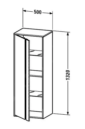 Duravit Ketho - Armario Alto 1320x500x360 Mm, Variante Derecha, Blanco Brillante KT1267R2222 - Imagen 2
