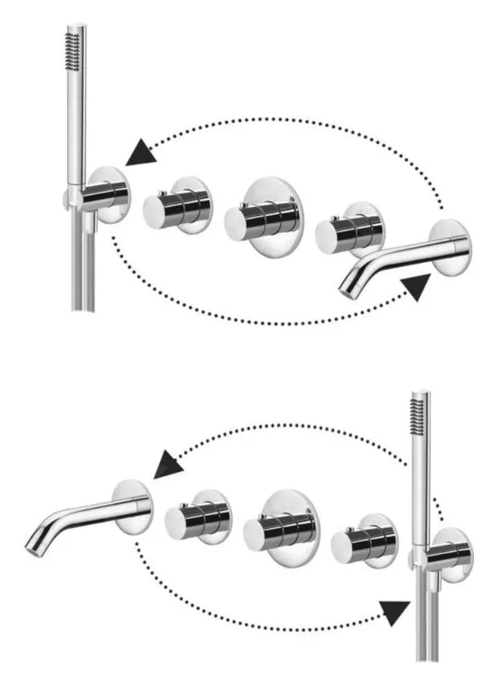 Paffoni Modular Box - Grifo Empotrado Termostático, Para 2 Dispositivos, Oro Cepillado MDE001HGSP - Imagen 3