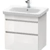 Duravit DuraStyle - Armario De Lavabo 610x580x448 Mm, 2 Cajones, Blanco Brillante DS648002222